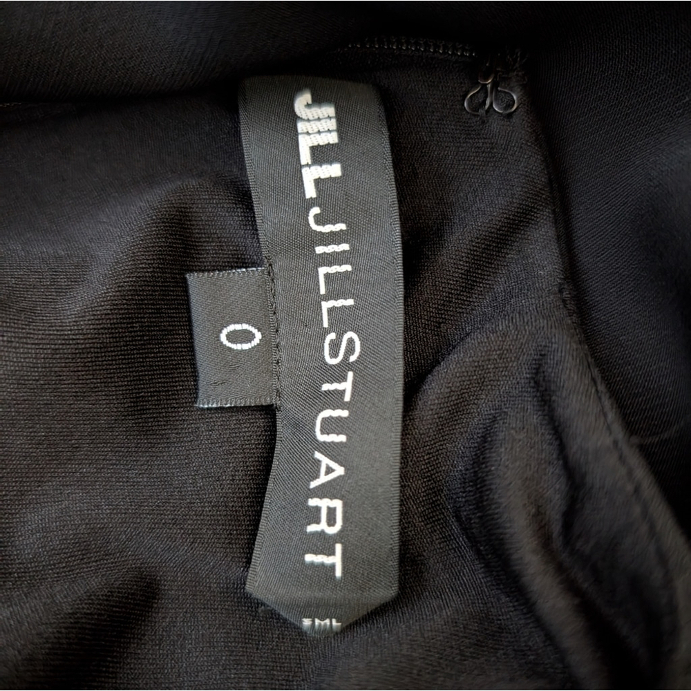 Jill Jill Stuart Long Sleeve High Slit Black Formal Evening Gown Size 0 - Picture 7 of 7